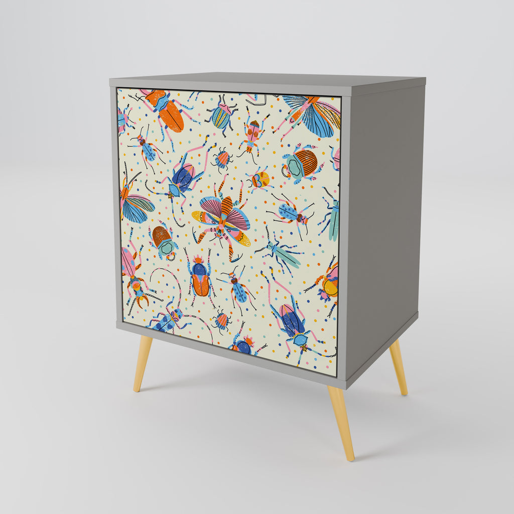 COLORFUL INSECTS Sideboard mit 1 Tür in Grau