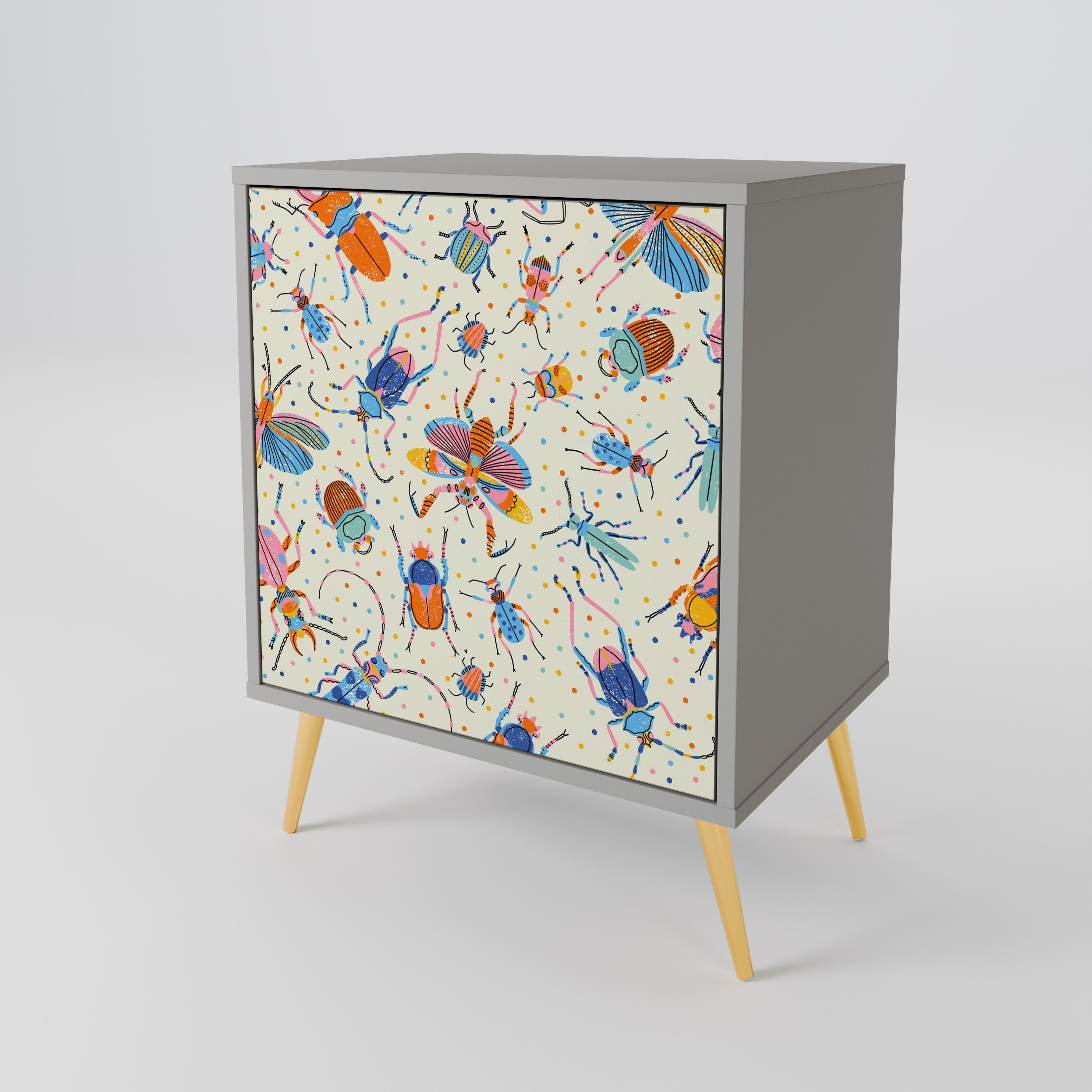 COLORFUL INSECTS Sideboard mit 1 Tür in Grau