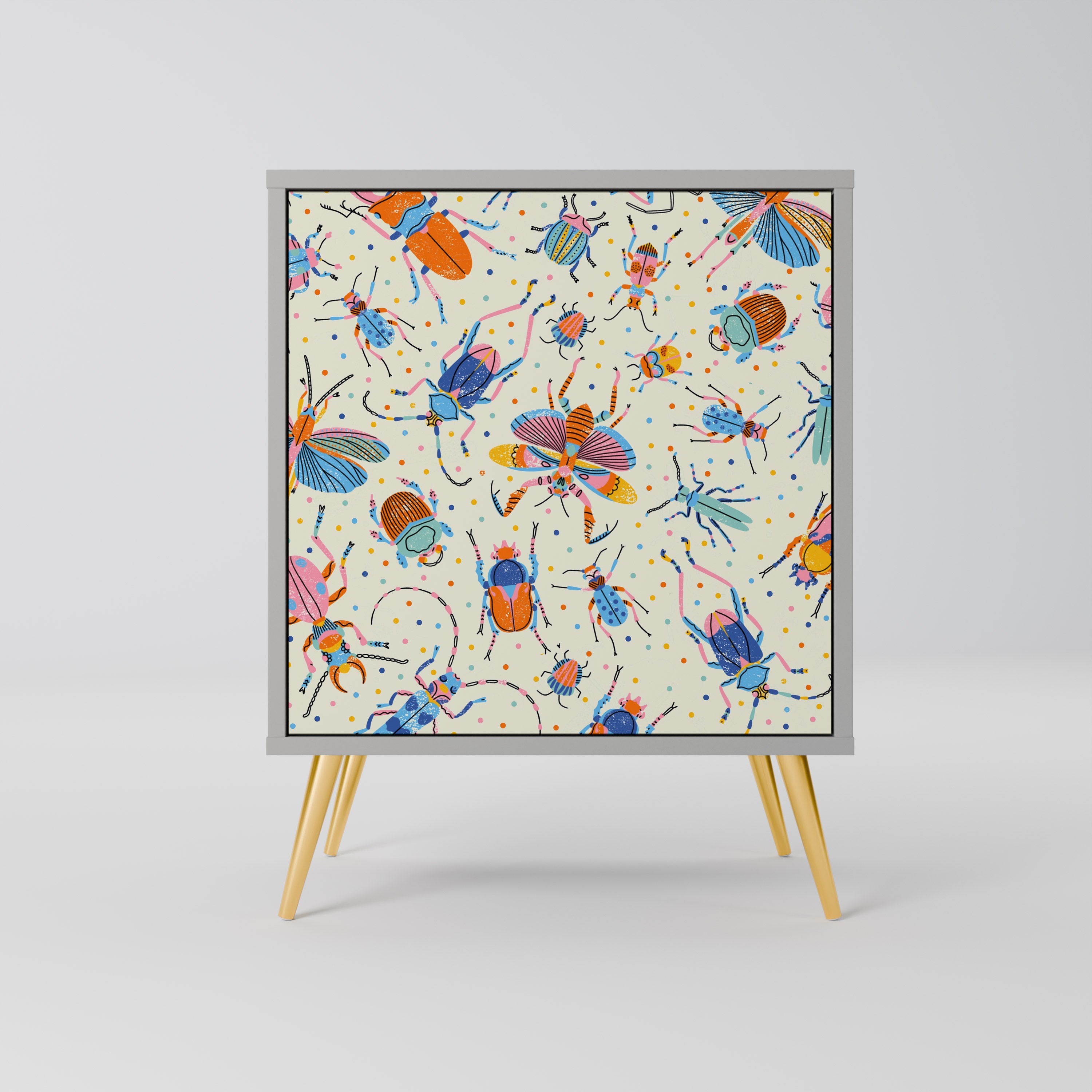 COLORFUL INSECTS Sideboard mit 1 Tür in Grau