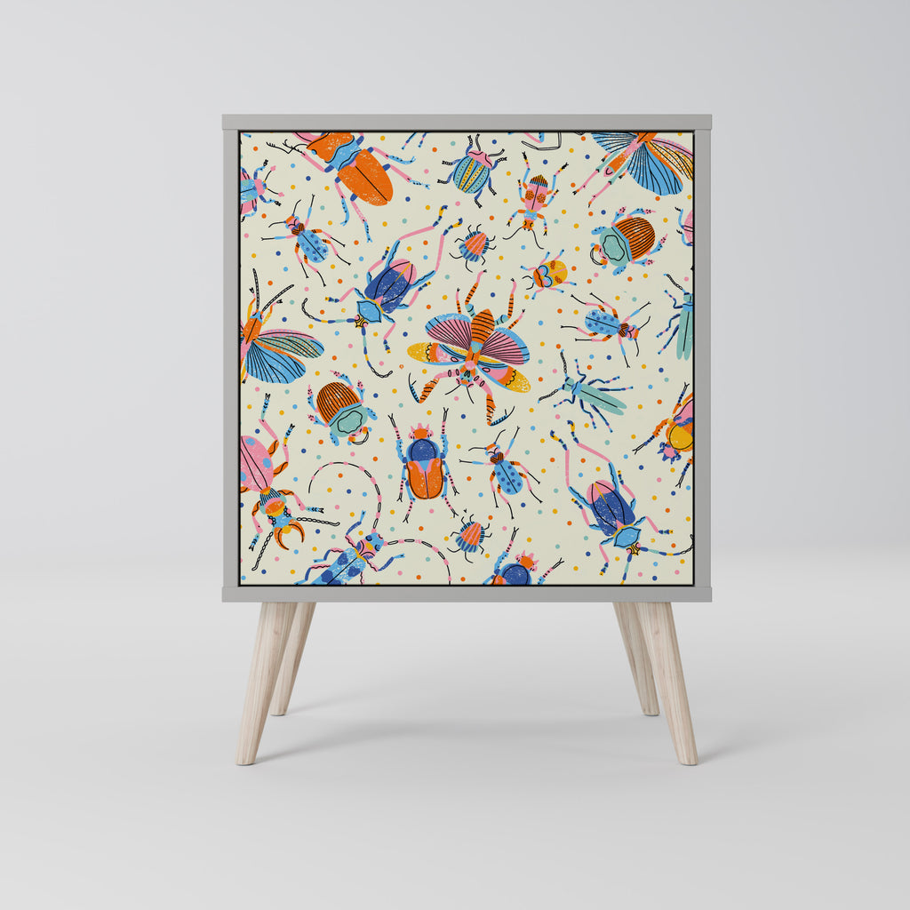 COLORFUL INSECTS Sideboard mit 1 Tür in Grau