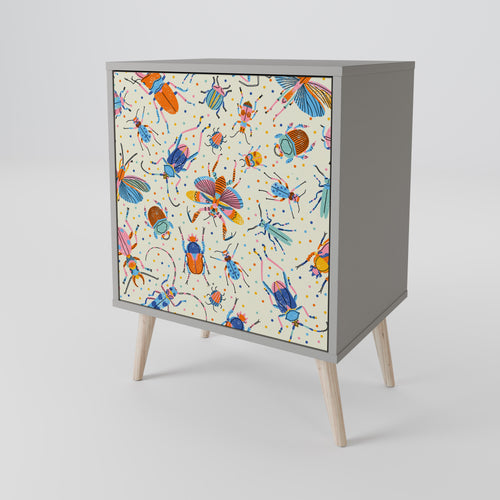 COLORFUL INSECTS Sideboard mit 1 Tür in Grau