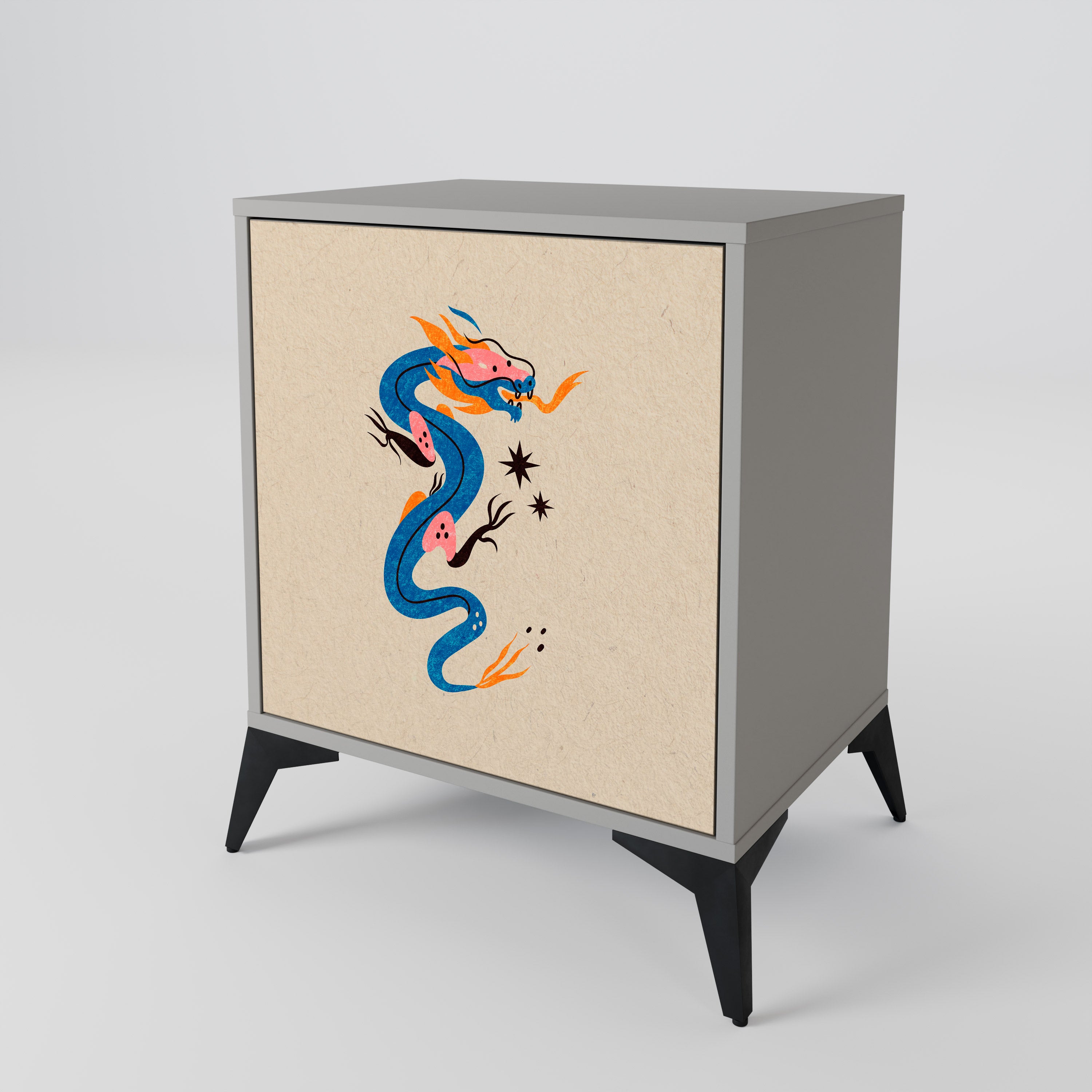 MYTHOLOGICAL CREATURES Sideboard mit 1 Tür in Grau