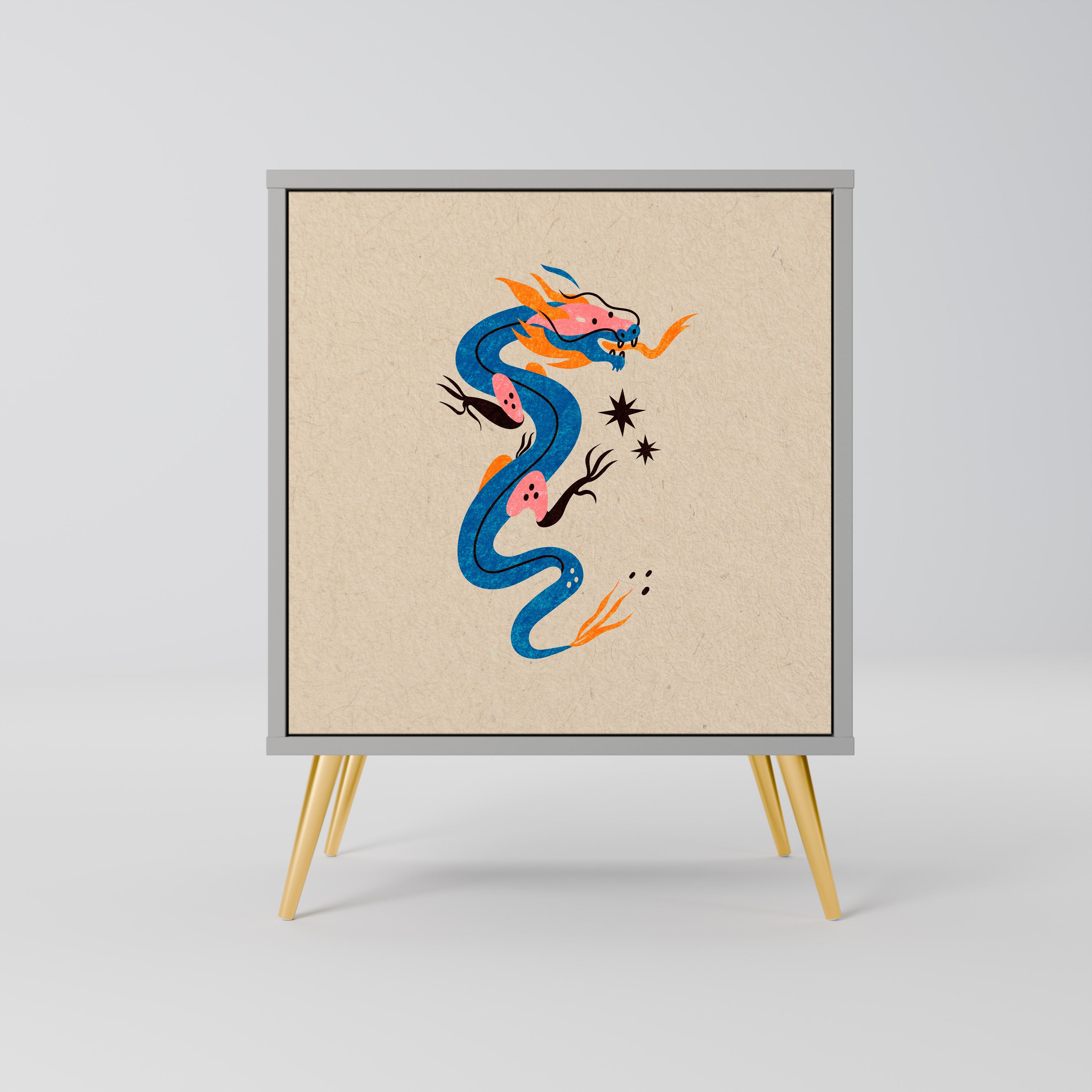 MYTHOLOGICAL CREATURES Sideboard mit 1 Tür in Grau