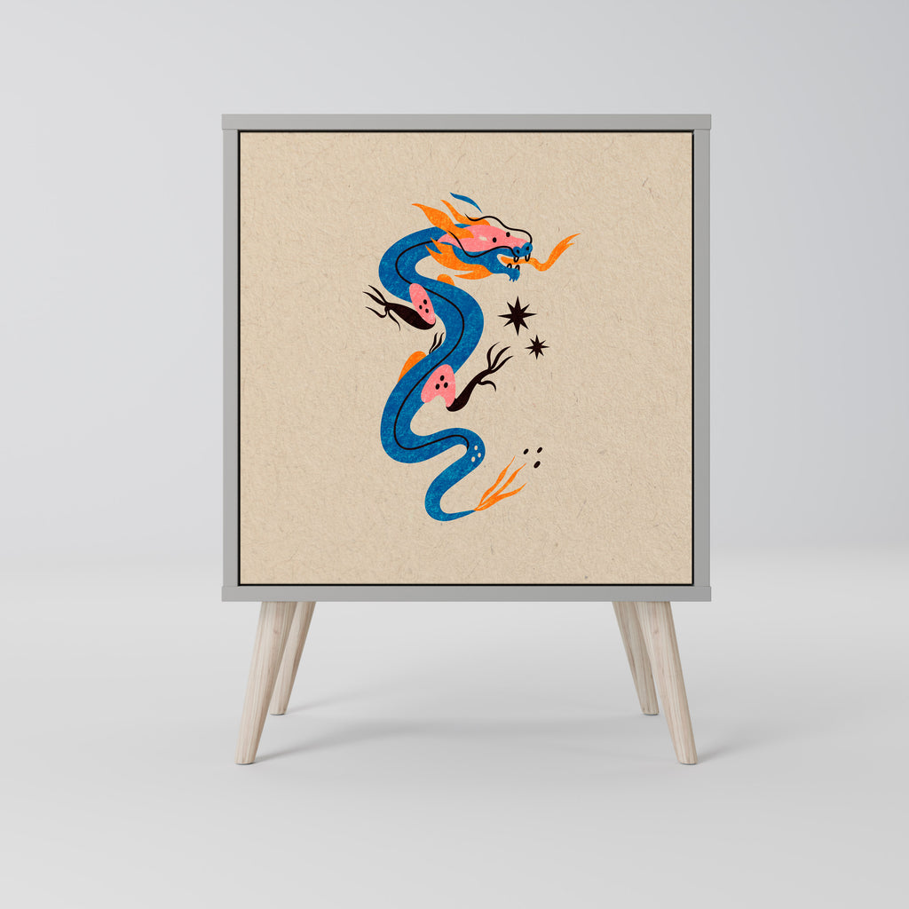 MYTHOLOGICAL CREATURES Sideboard mit 1 Tür in Grau