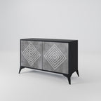 POLYGONAL ARTISTRY 2-Door Sideboard in Black Finish