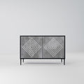 POLYGONAL ARTISTRY 2-Door Sideboard in Black Finish