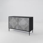 POLYGONAL ARTISTRY 2-Door Sideboard in Black Finish