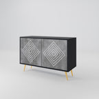 POLYGONAL ARTISTRY 2-Door Sideboard in Black Finish