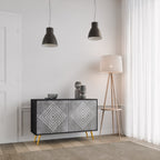 POLYGONAL ARTISTRY 2-Door Sideboard in Black Finish