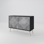 POLYGONAL ARTISTRY 2-Door Sideboard in Black Finish