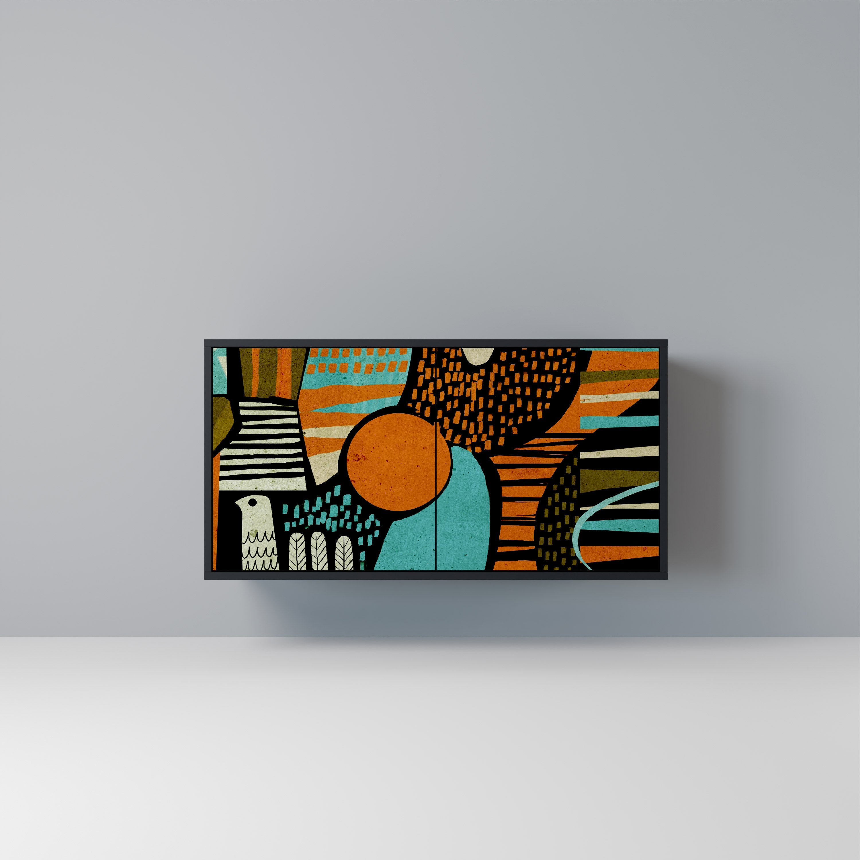 GEODE GLIMMER Sideboard mit 2 Türen in Schwarz