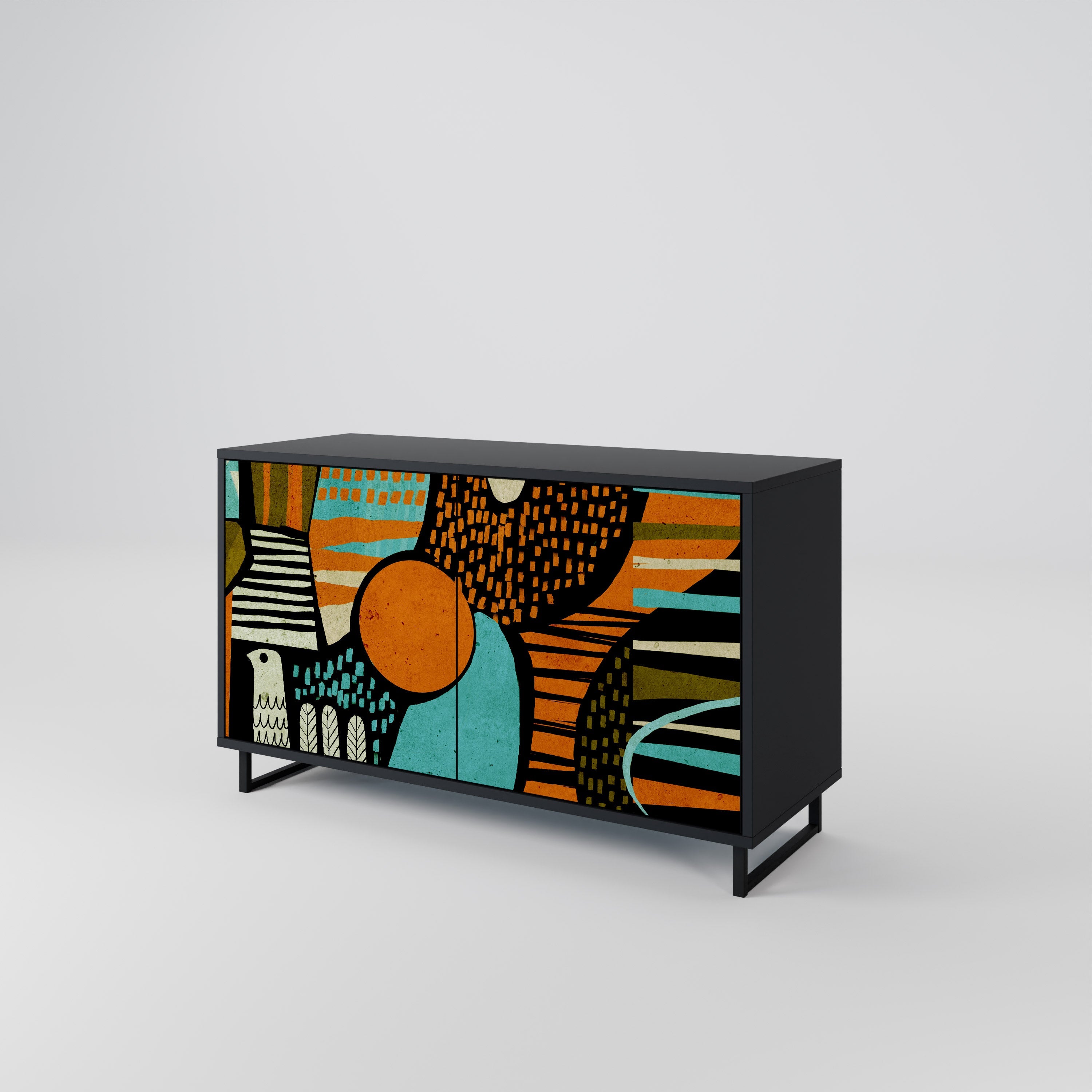GEODE GLIMMER Sideboard mit 2 Türen in Schwarz