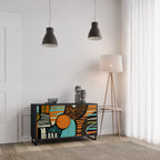 GEODE GLIMMER 2-Door Sideboard in Black Finish