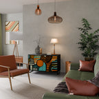 GEODE GLIMMER 2-Door Sideboard in Black Finish