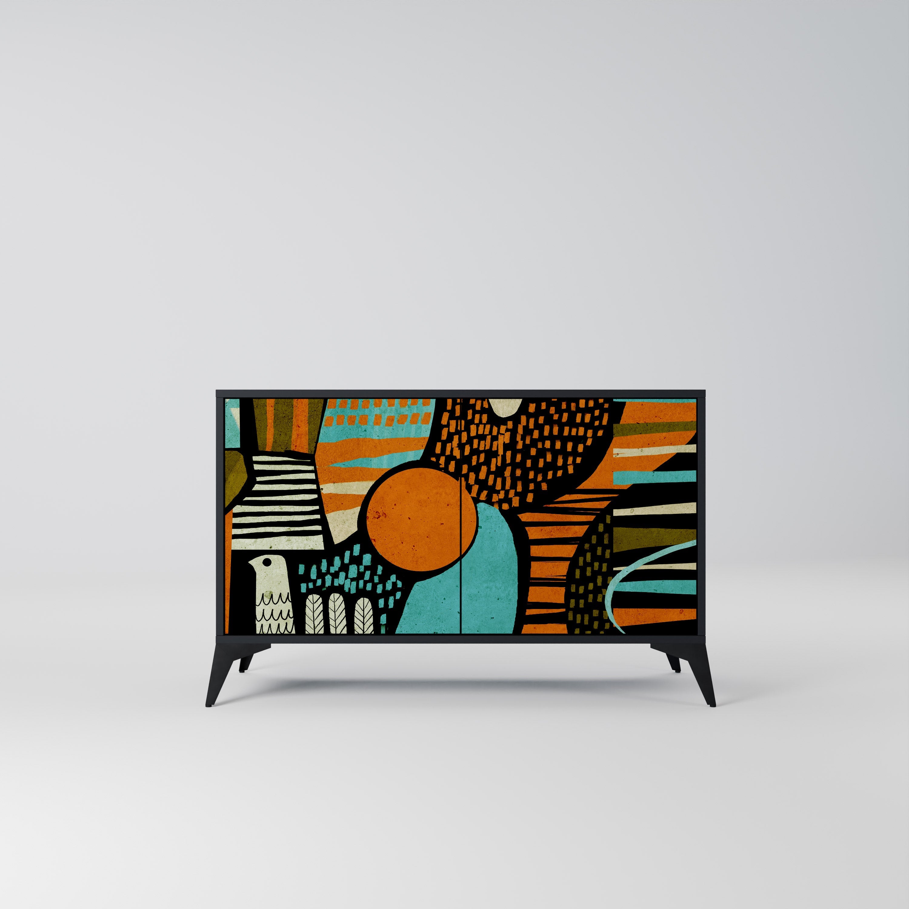 GEODE GLIMMER Sideboard mit 2 Türen in Schwarz