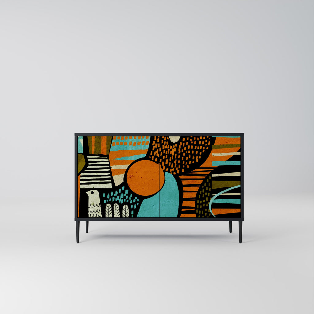 GEODE GLIMMER Sideboard mit 2 Türen in Schwarz