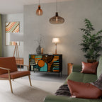 GEODE GLIMMER 2-Door Sideboard in Black Finish