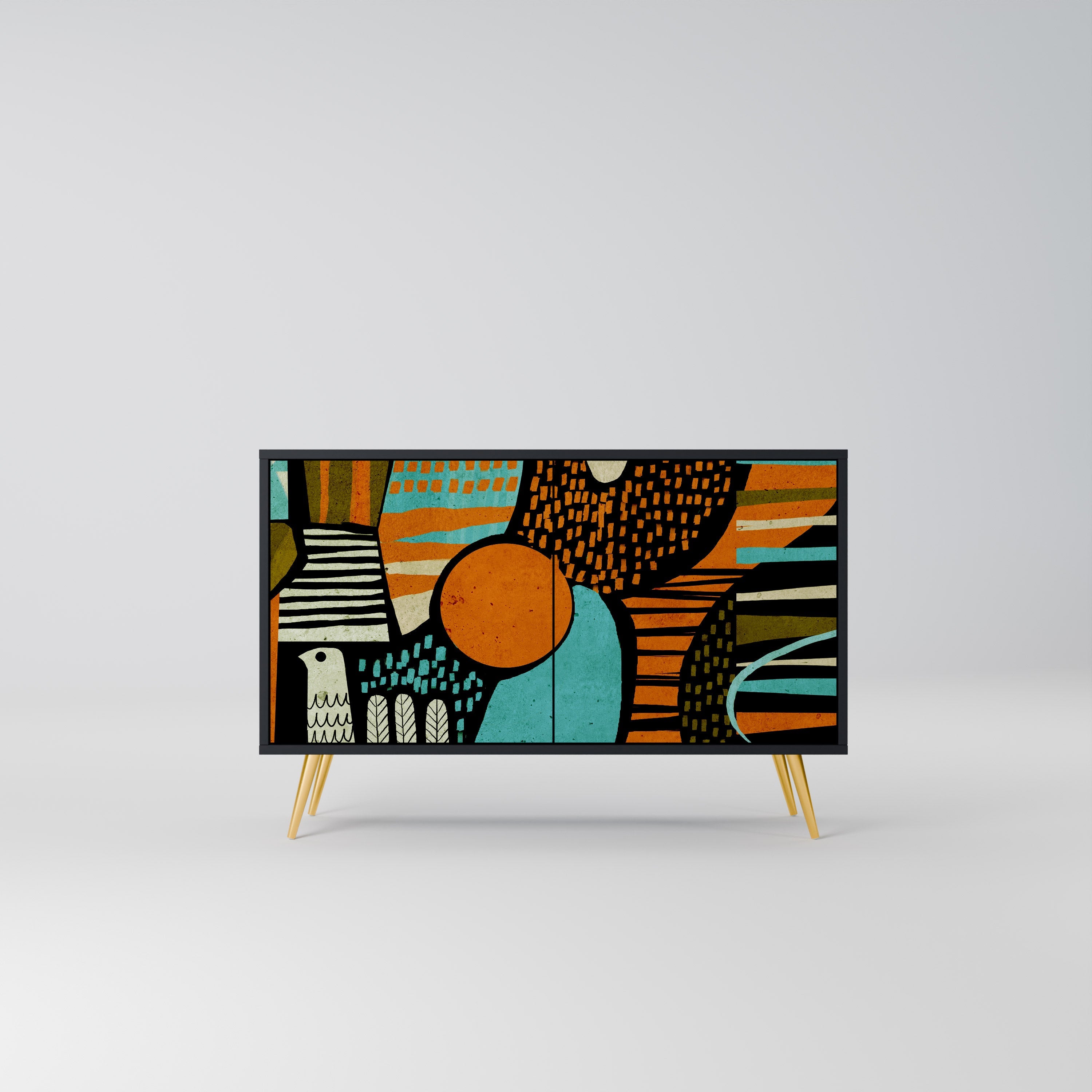 GEODE GLIMMER Sideboard mit 2 Türen in Schwarz