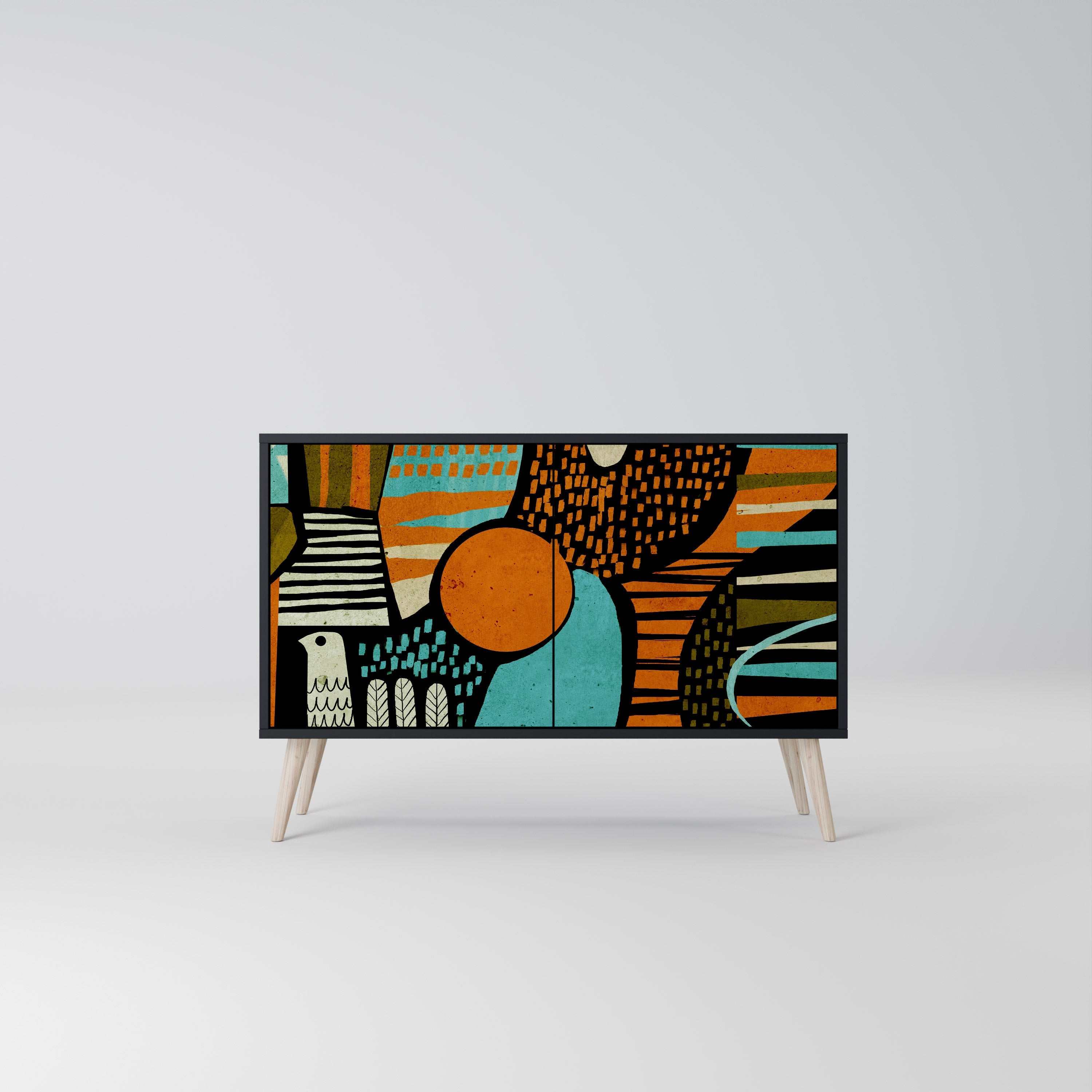 GEODE GLIMMER Sideboard mit 2 Türen in Schwarz