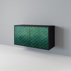 TESSELATED GREENERY Sideboard mit 2 Türen in Schwarz