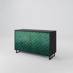 TESSELATED GREENERY Sideboard mit 2 Türen in Schwarz