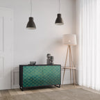 TESSELATED GREENERY Sideboard mit 2 Türen in Schwarz
