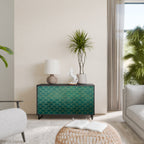 TESSELATED GREENERY Sideboard mit 2 Türen in Schwarz