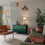 TESSELATED GREENERY Sideboard mit 2 Türen in Schwarz