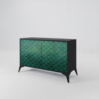 TESSELATED GREENERY Sideboard mit 2 Türen in Schwarz