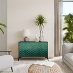 TESSELATED GREENERY Sideboard mit 2 Türen in Schwarz