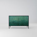 TESSELATED GREENERY Sideboard mit 2 Türen in Schwarz