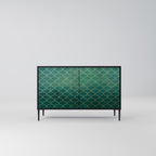 TESSELATED GREENERY Sideboard mit 2 Türen in Schwarz