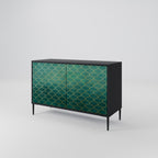 TESSELATED GREENERY Sideboard mit 2 Türen in Schwarz