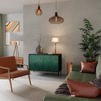 TESSELATED GREENERY Sideboard mit 2 Türen in Schwarz