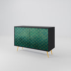 TESSELATED GREENERY Sideboard mit 2 Türen in Schwarz