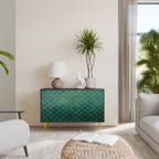 TESSELATED GREENERY Sideboard mit 2 Türen in Schwarz