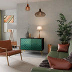 TESSELATED GREENERY Sideboard mit 2 Türen in Schwarz