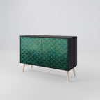 TESSELATED GREENERY Sideboard mit 2 Türen in Schwarz