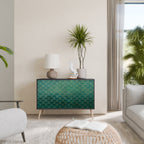 TESSELATED GREENERY Sideboard mit 2 Türen in Schwarz