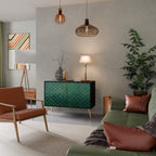 TESSELATED GREENERY Sideboard mit 2 Türen in Schwarz