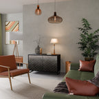 TESSELATED GRAYISH 2-Door Sideboard in Black Finish