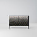 TESSELATED GRAYISH 2-Door Sideboard in Black Finish