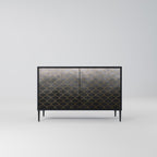 TESSELATED GRAYISH 2-Door Sideboard in Black Finish