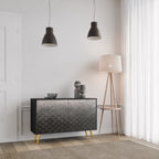 TESSELATED GRAYISH 2-Door Sideboard in Black Finish