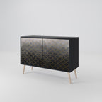 TESSELATED GRAYISH 2-Door Sideboard in Black Finish