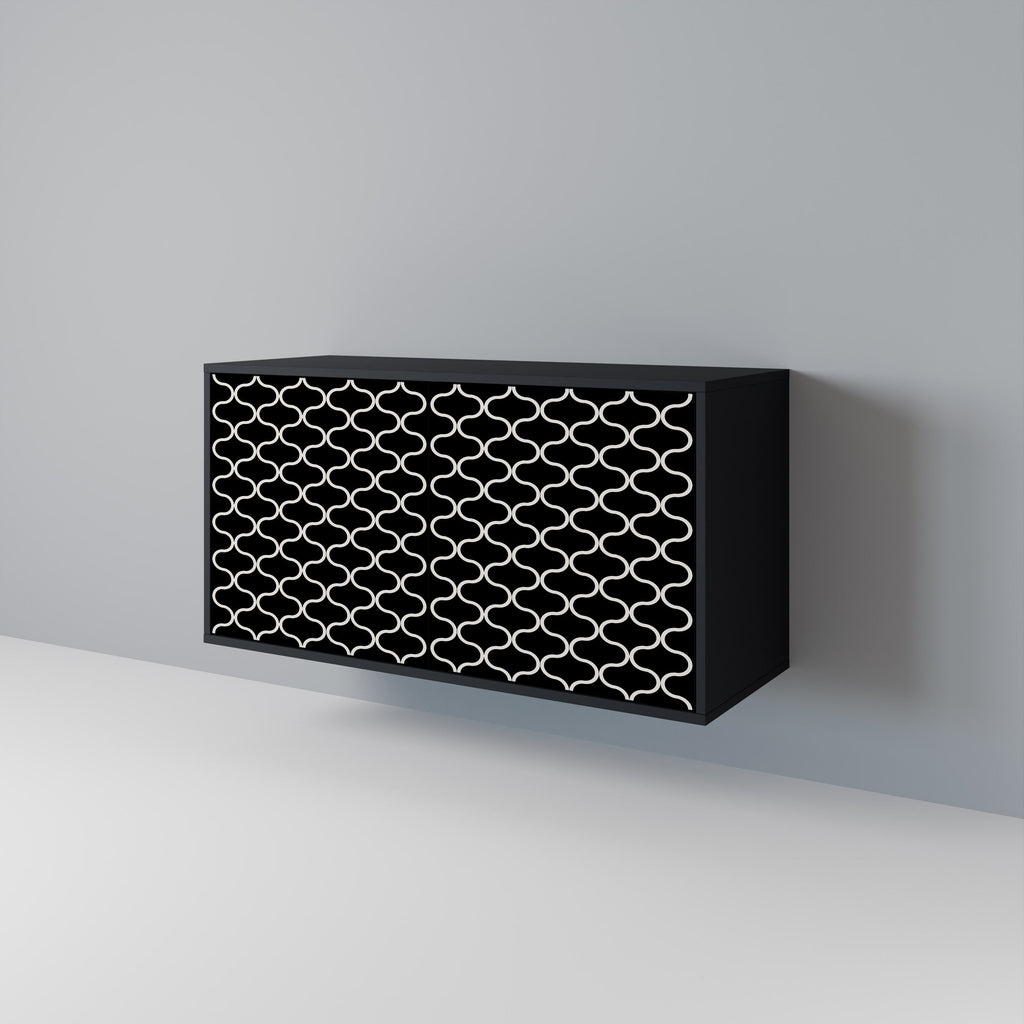 TESSELATED BLACKNESS Sideboard mit 2 Türen in schwarzem Finish