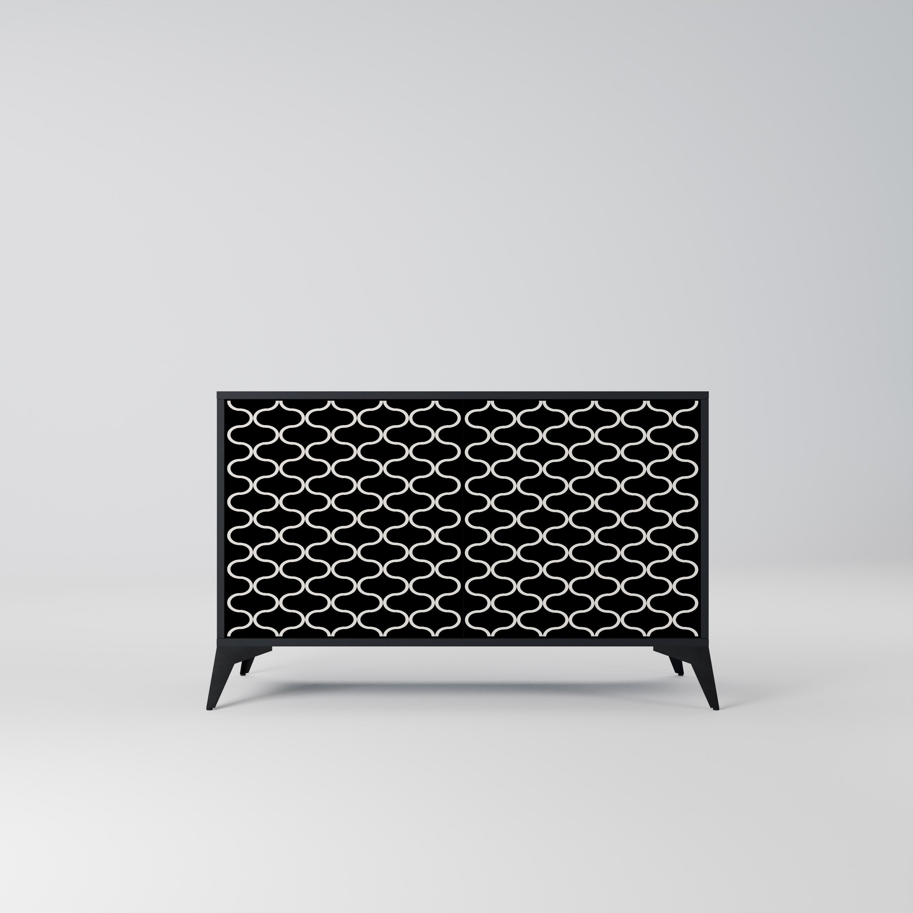 TESSELATED BLACKNESS Sideboard mit 2 Türen in Schwarz