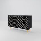 TESSELATED BLACKNESS 2-Door Sideboard in Black Finish