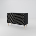 TESSELATED BLACKNESS 2-Door Sideboard in Black Finish