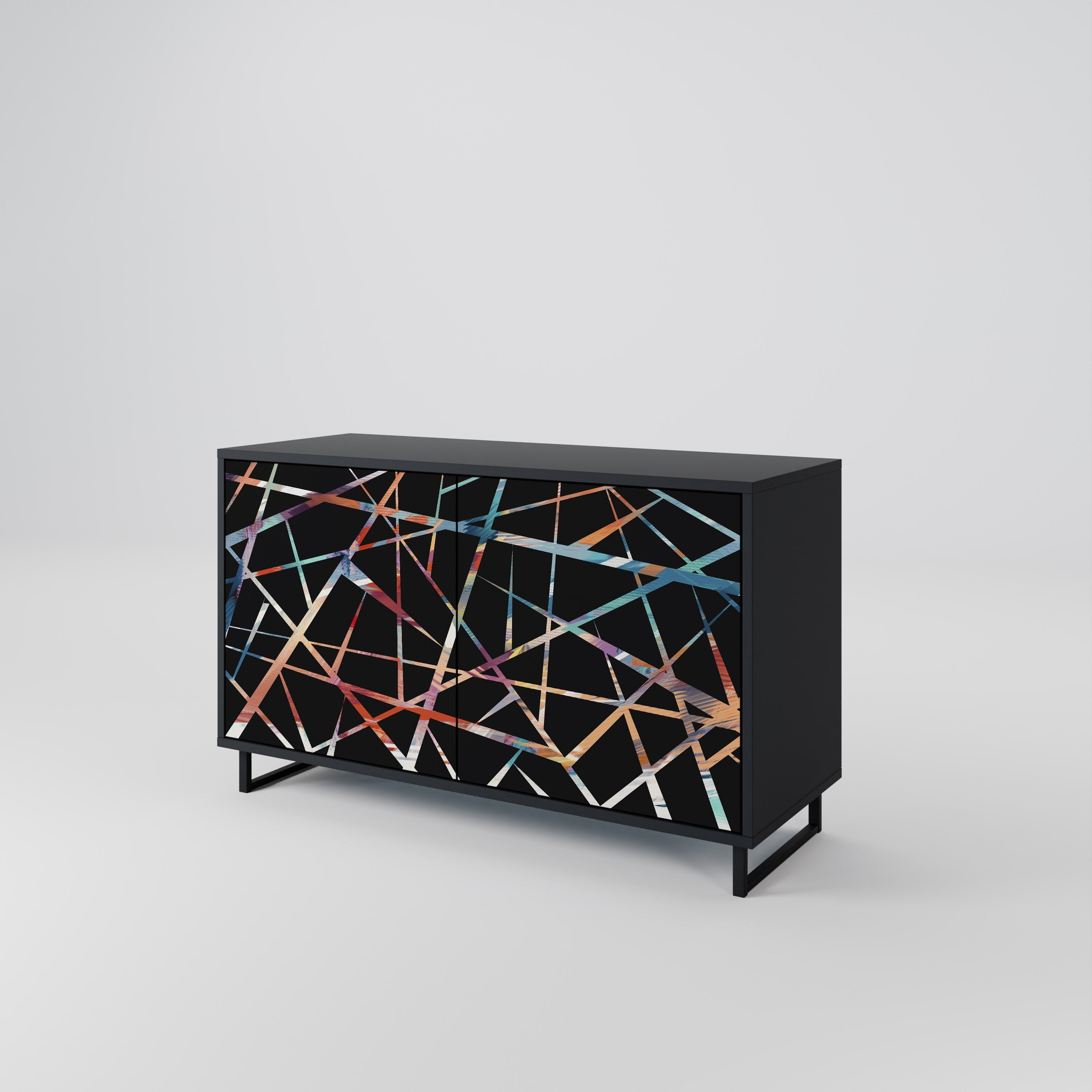 POLYGON VERVE Sideboard mit 2 Türen in Schwarz